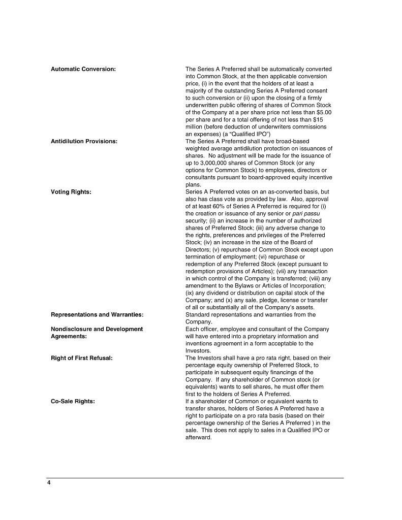 or grow slowly? 801-358 Term Sheet Negotiations for Trendsetter, Inc. At first,