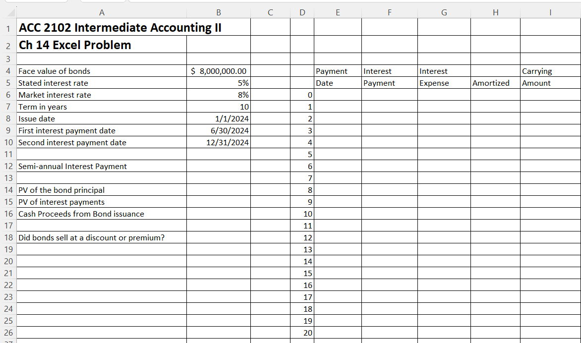in column D6 and 20 ends in D26 15. Input a formula