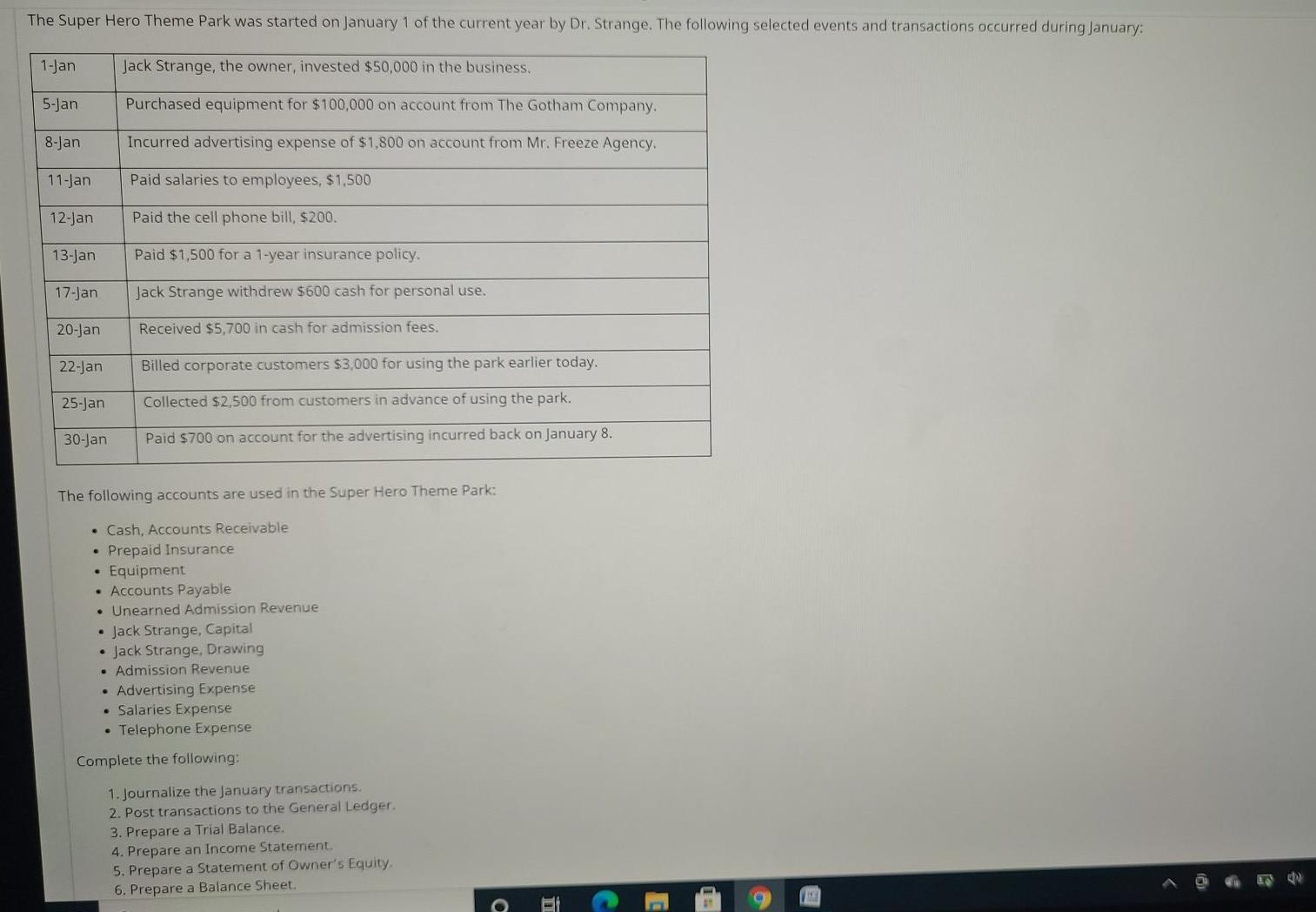  The Super Hero Theme Park was started on January 1 of