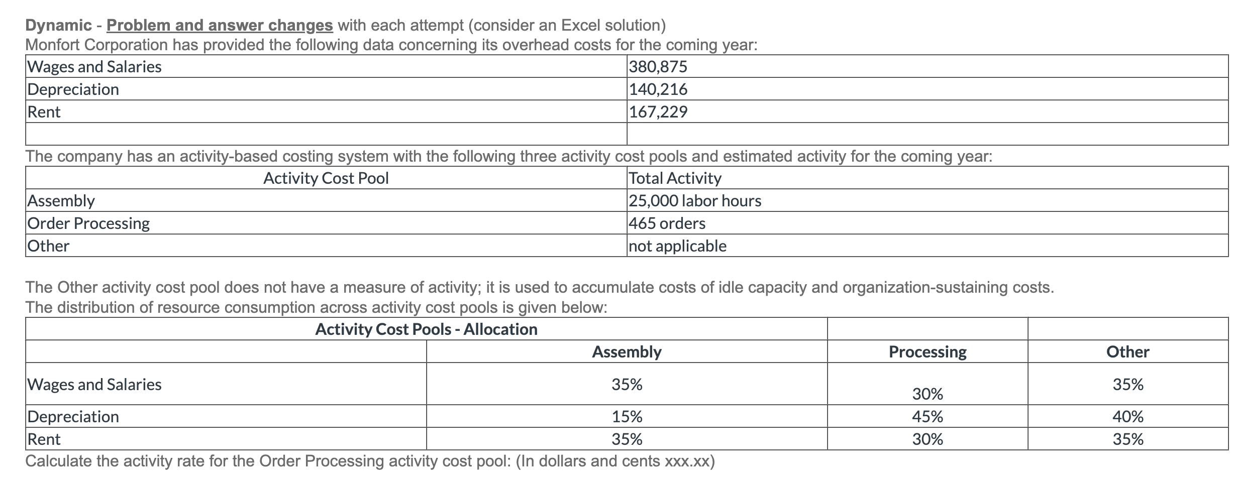  Dynamic - Problem and answer changes with each attempt (consider an