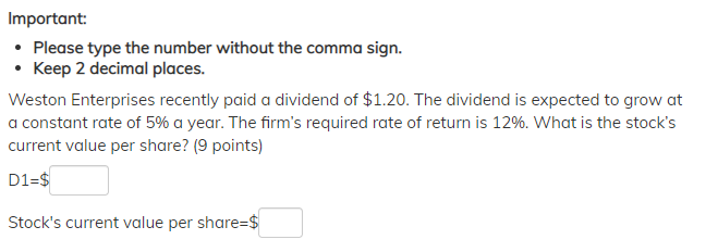 Important: Please type the number without the comma sign. Keep 2
