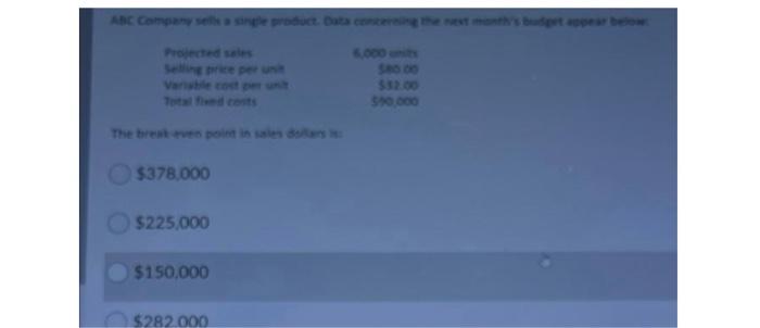 un Variable cost per unit 300.00 $32.00 590,000 The break even point