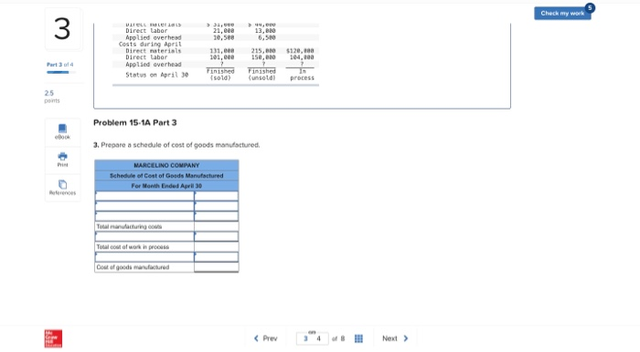 31 invertory of raw materials is $82.000 Raw materials purchases in April