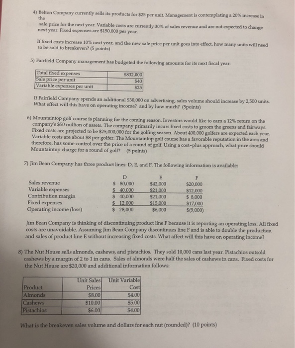 information for the past year for the Blaine Corporation has been provided