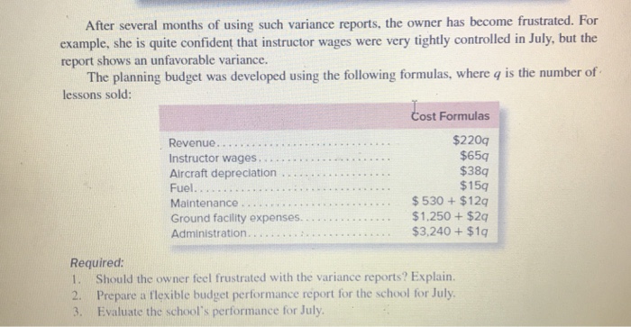 10-21 Critique a Report; Prepare a Performance Report [LO 10-1, LO 10-4,