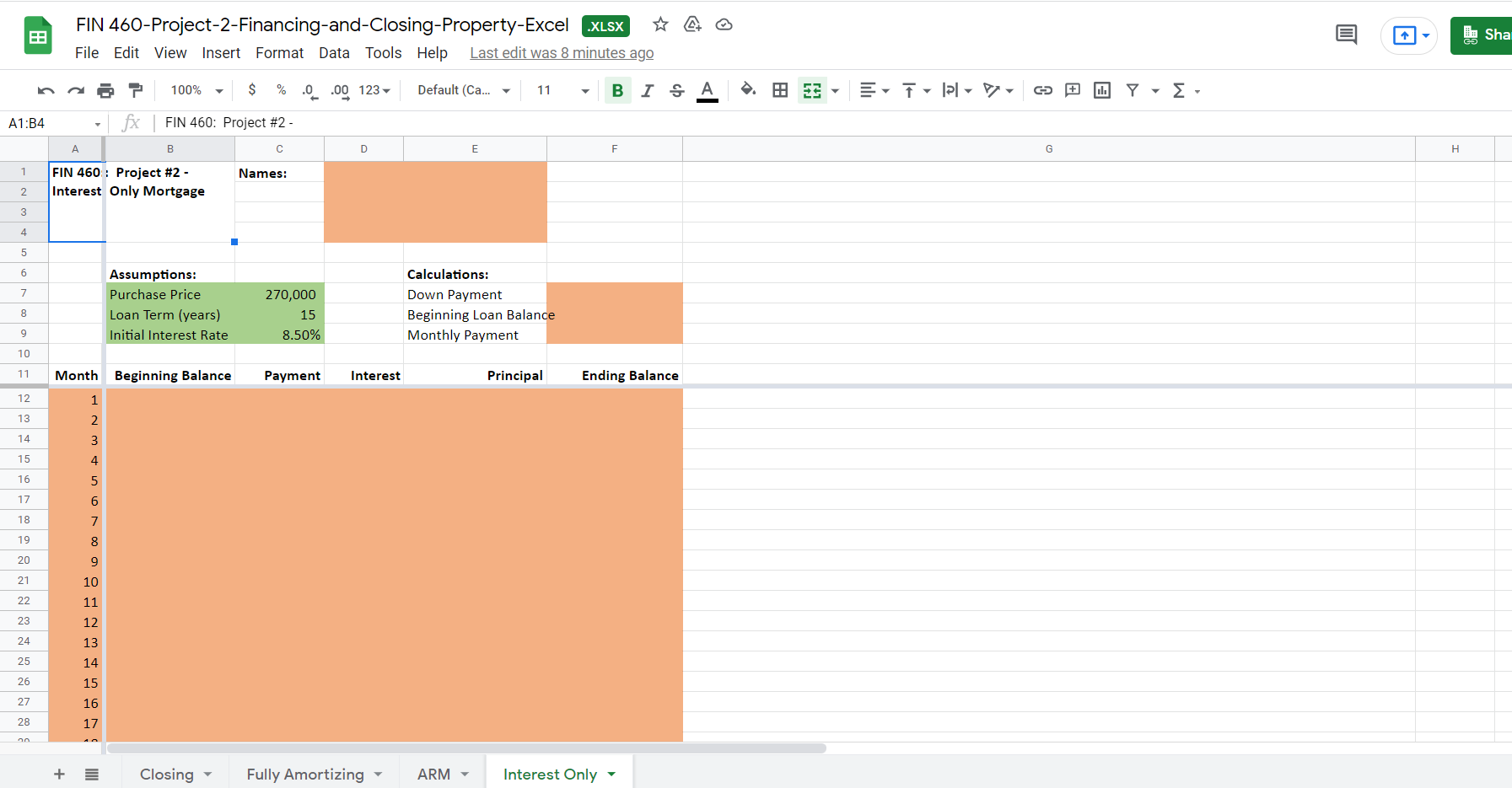 property at 2912 N. Main Street. You have been asked to complete