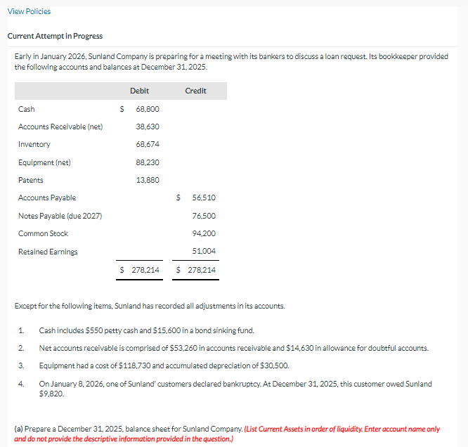 I need help with this accounting question please Current Attempt in Progress