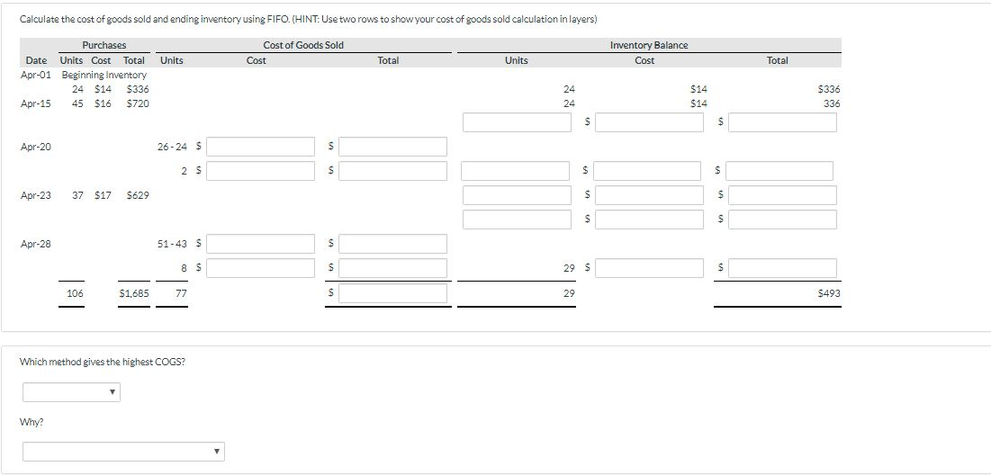 well as a1 through m1 in the following perpetual inventory records: Calculate