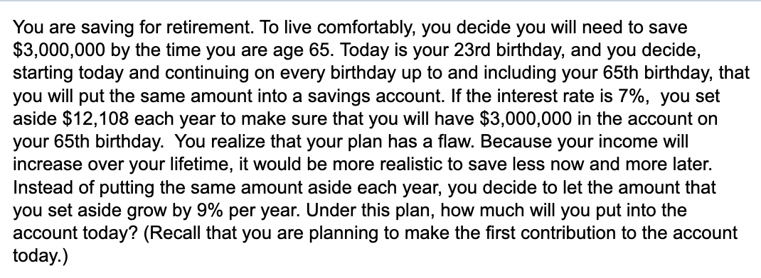  If possible, please solve using Excel! Thank you! You are saving