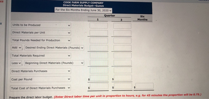 available for preparing budgets for Snare for the first 2 quarters of