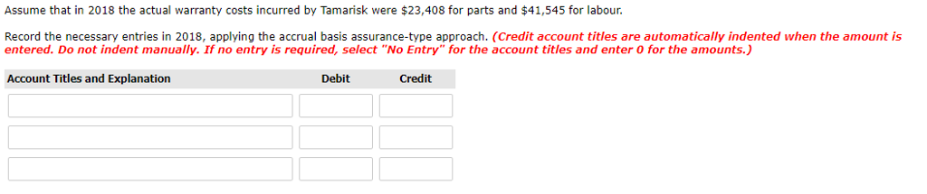 warranty costs are estimated to be $168 for parts and $172 for
