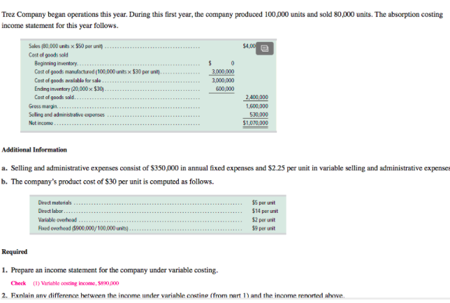  Please use this template (: Trez Company began operations this year.