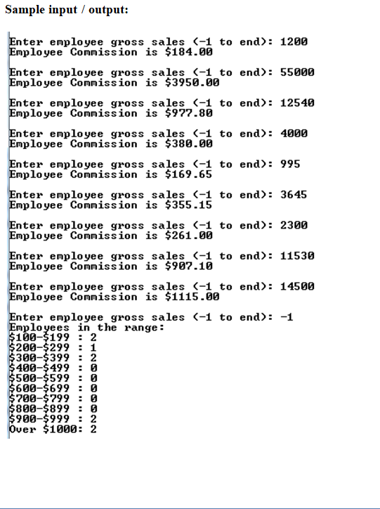 (array) in C++. Exercise #1: Salaries A company pays its salesmen on
