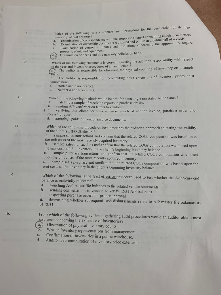 trying to complete this practice test from book need help. please answer