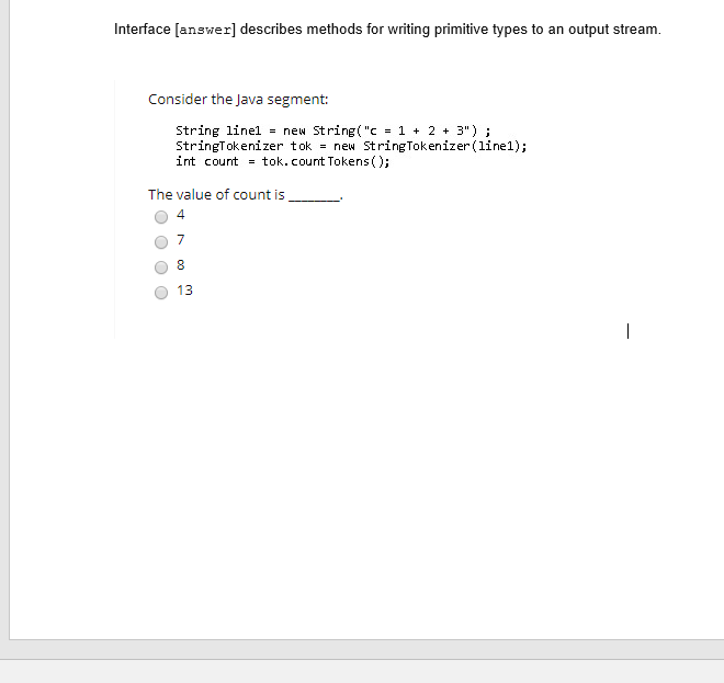  Interface [answer] describes methods for writing primitive types to an output