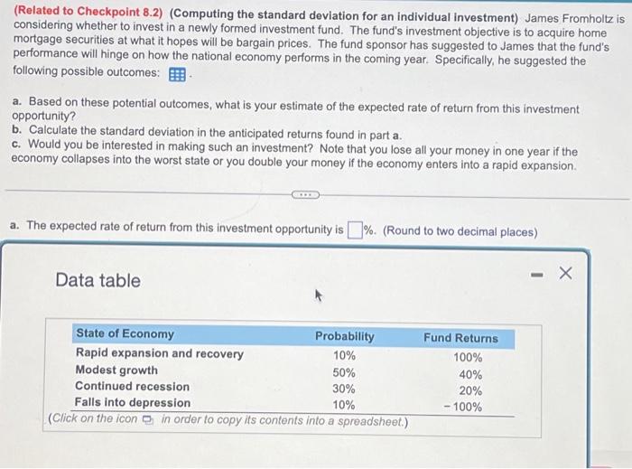please answer questions A-C & use the data table provided (Related to