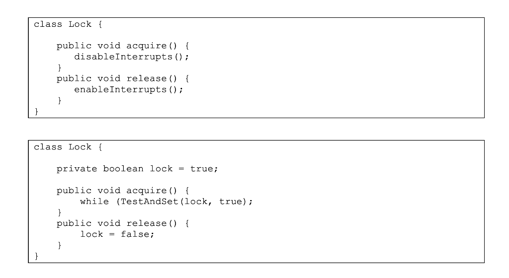 acquire() and release(). You can assume that the application calls lock.acquire() before