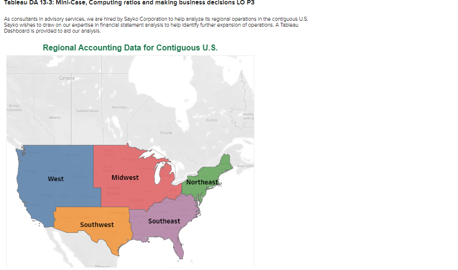 Tableau DA 13-3: Minl-Case, Computing ratlos and making business decisions LO