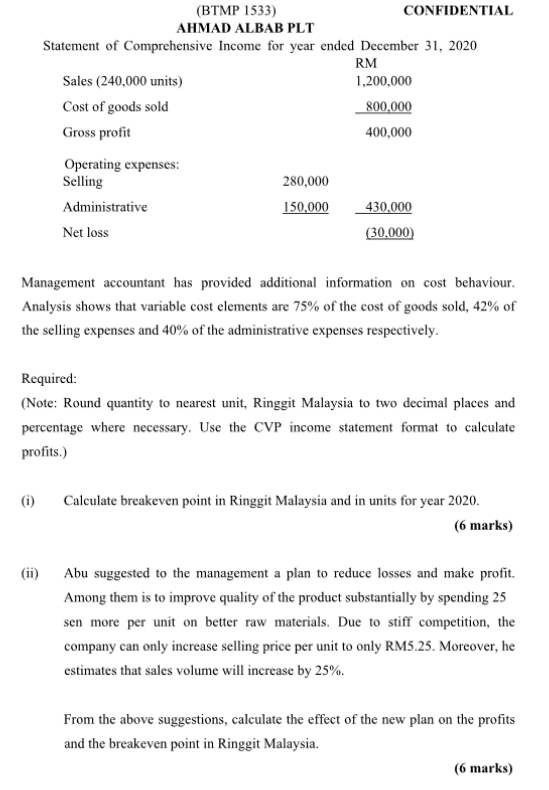 to a mixed cost, using units produced as the activity level. Month