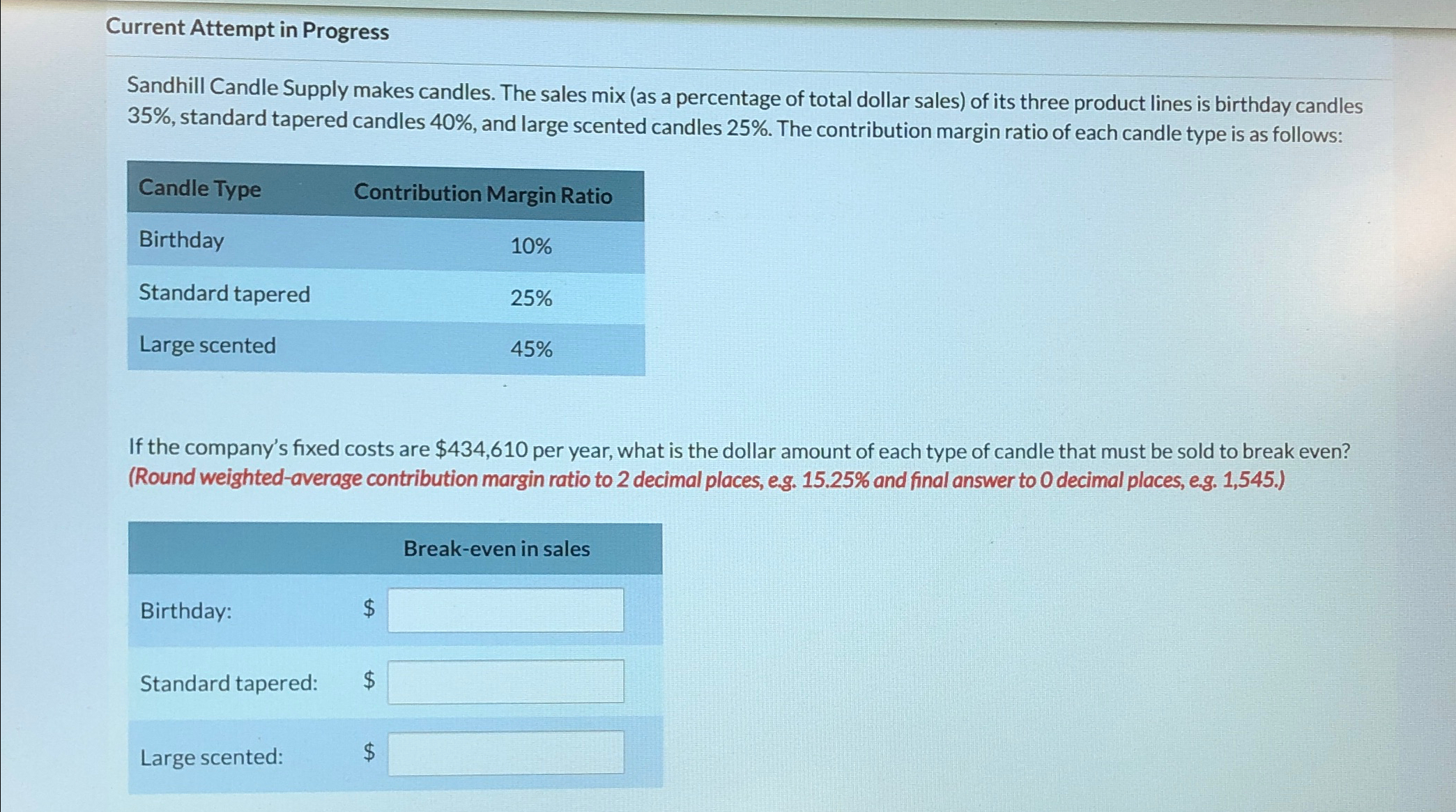  Current Attempt in Progress Sandhill Candle Supply makes candles. The sales