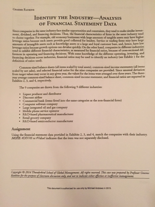  This is a case study in which you are to review