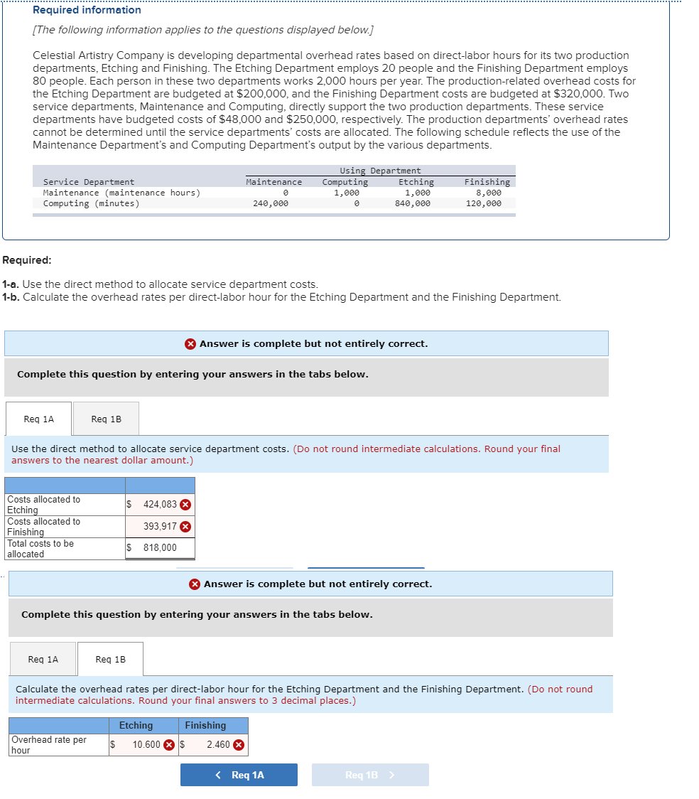 entering your answers in the tabs below. Reg 1A Reg 1B Calculate