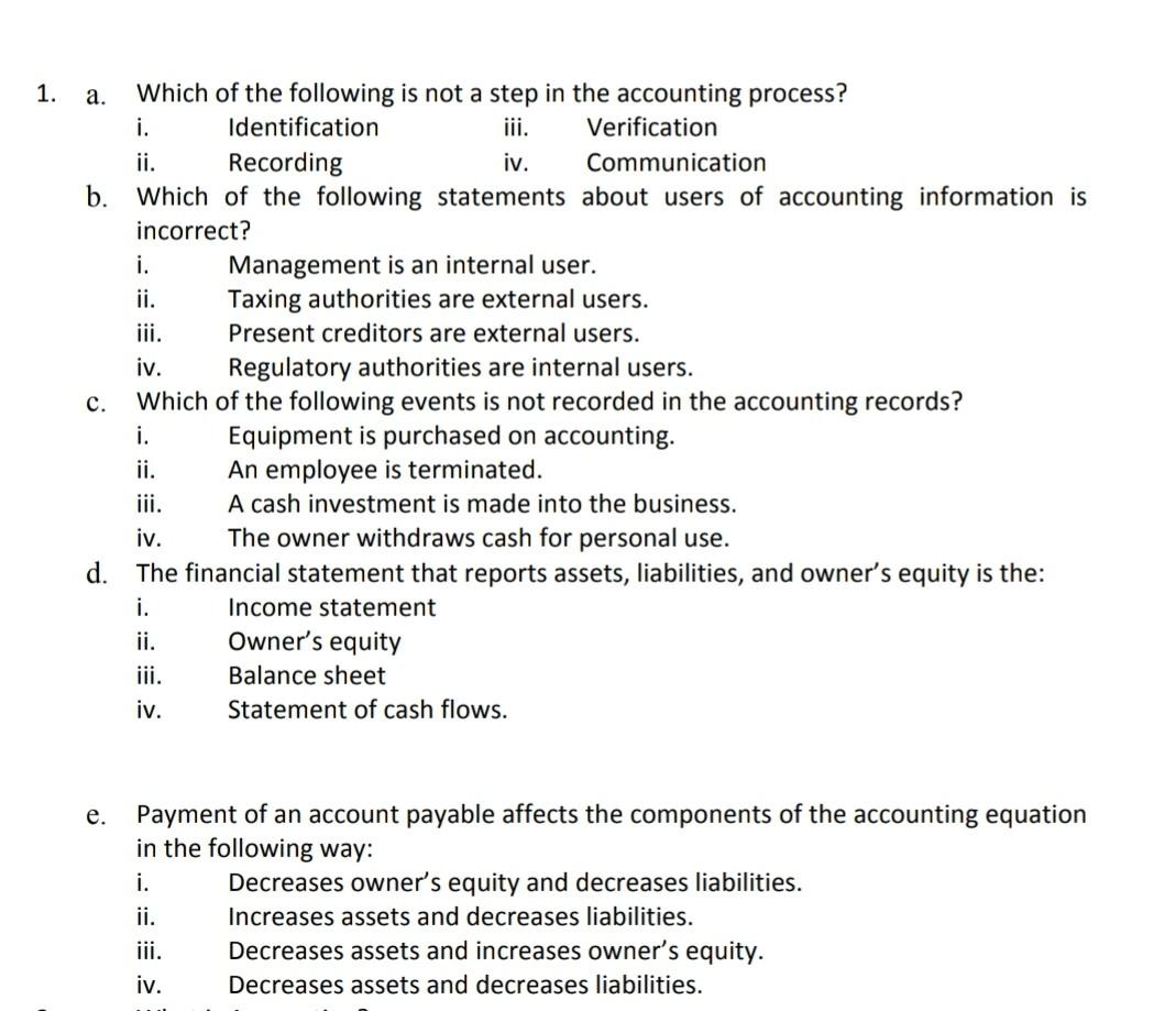 pls solve this, very urgent 1. a. b. C. Which of