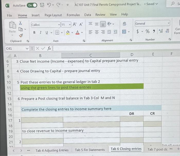  X AutoSave On File Home Insert X 67 Paste C41 7