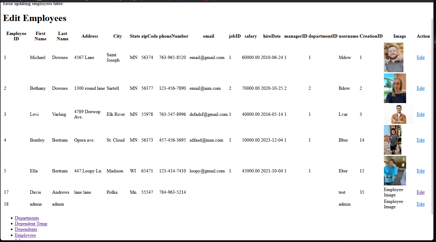  I want to make a html/php file to udate the information
