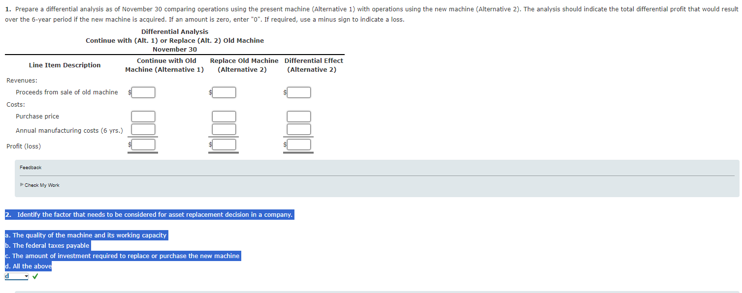Cost of machine, 10 -year life Annual depreciation (straight-line) Annual manufacturing costs,