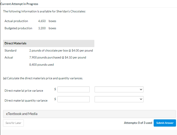 Current Attempt in Progress The following information is available for Sheridan's