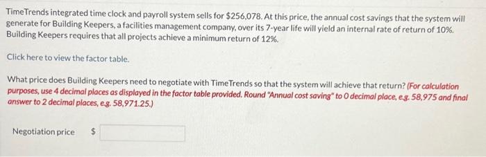  TimeTrends integrated time clock and payroll system sells for $256,078. At