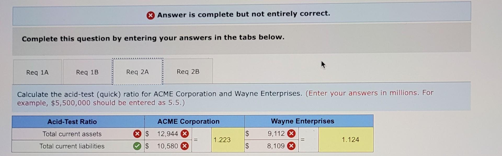 ratios (LO8-6) Selected financial data regarding current assets and current liabilities for