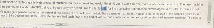 spreadsheet.) Rounded Depreciation Percentages by Recovery Year Using MACRS for First Four