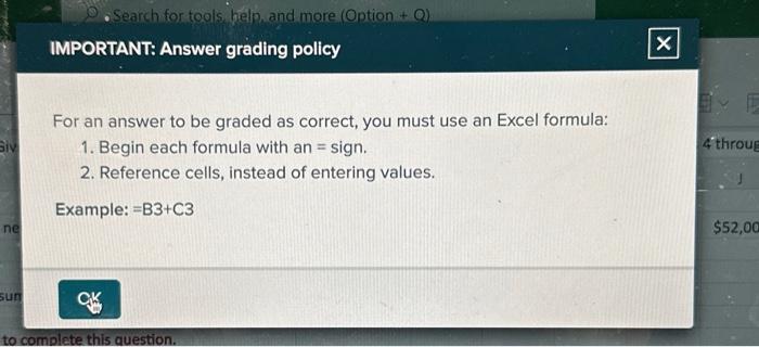 cell references from the given information above to complete this question. For