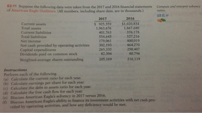 only need answers to part E and F please E2-11 Suppose the