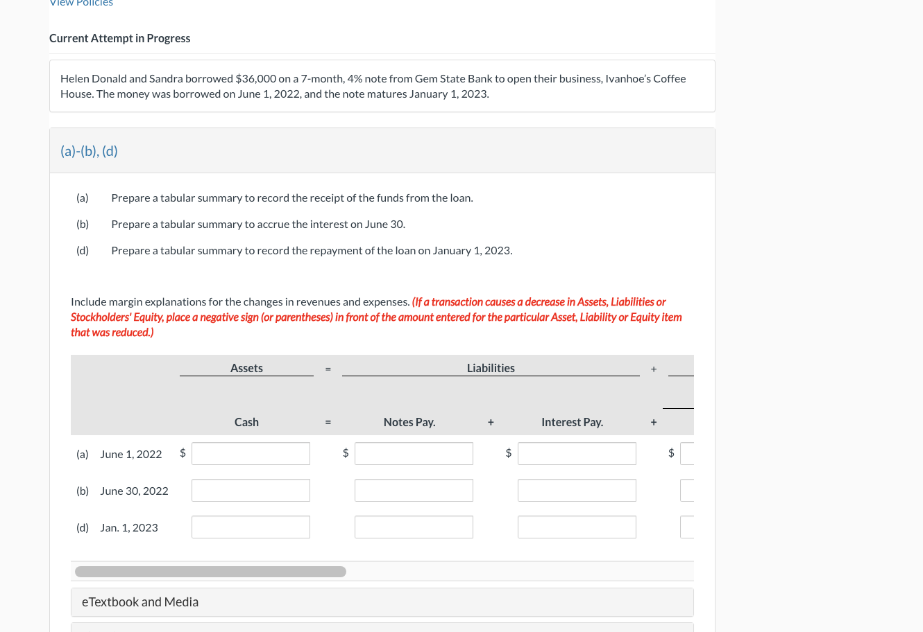  Current Attempt in Progress Helen Donald and Sandra borrowed $36,000 on