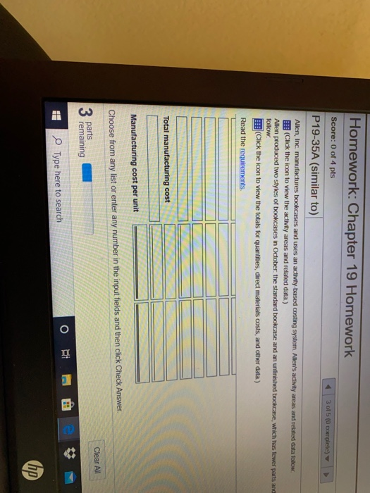 direct materials costs, and other dala) - X i Data Table Predetermined