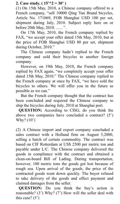  a 2. Case study. ( 15'*2 = 30') (1) On 15th