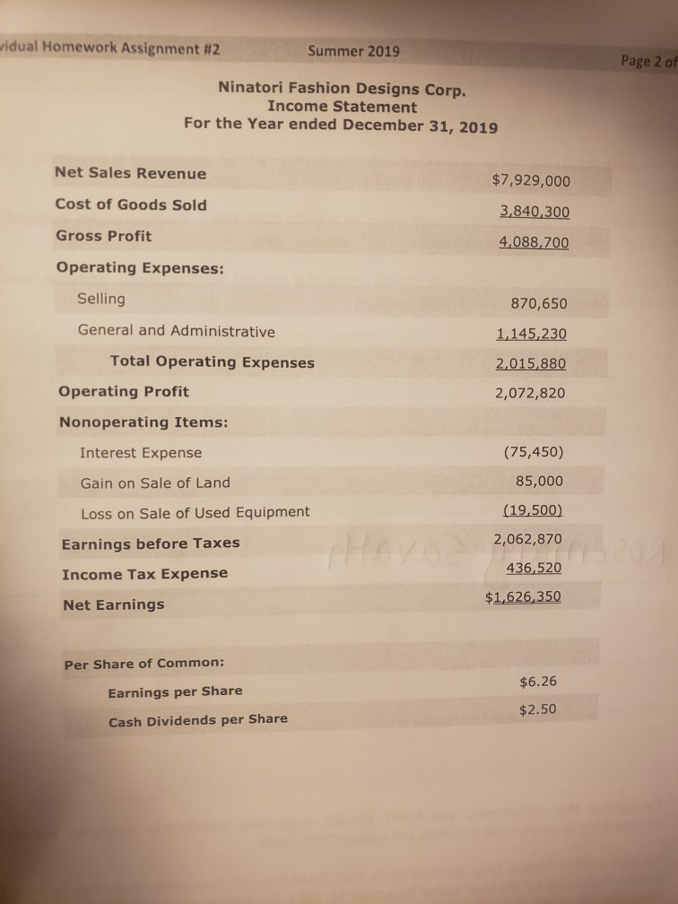 how do i solve these problems? vidual Homework Assignment # 2 Summer