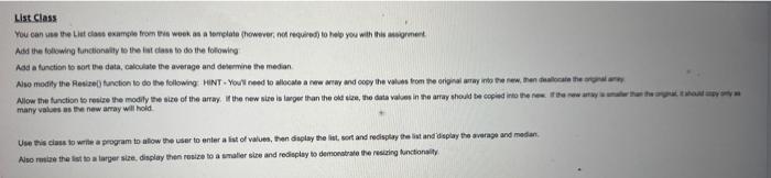 language is c++ and please make it as simple as possible. List