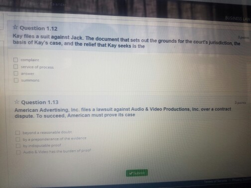 Kay files a suit against Jack. The document that sets out