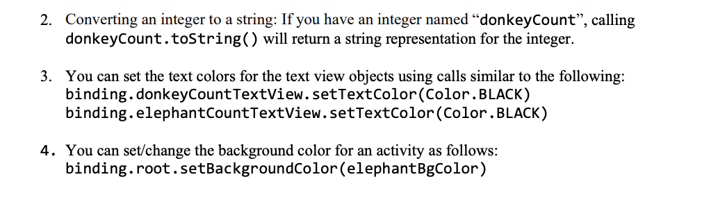 application with one activity that has three buttons and two text fields.
