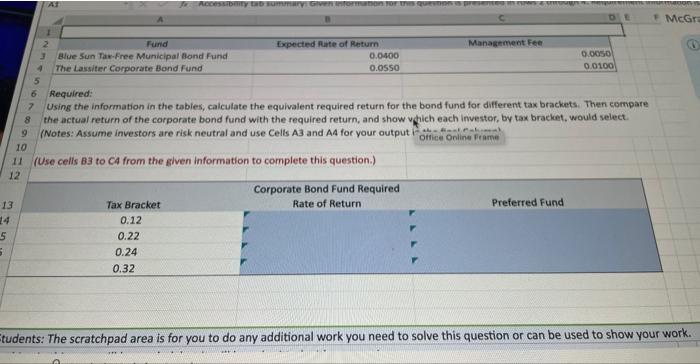  7 Using the information in the tables, calculate the equivalent required