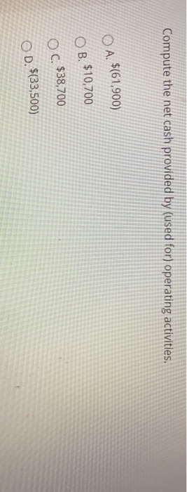 cash flows. Refer to the following income statement: Ohio, Inc. Income Statement