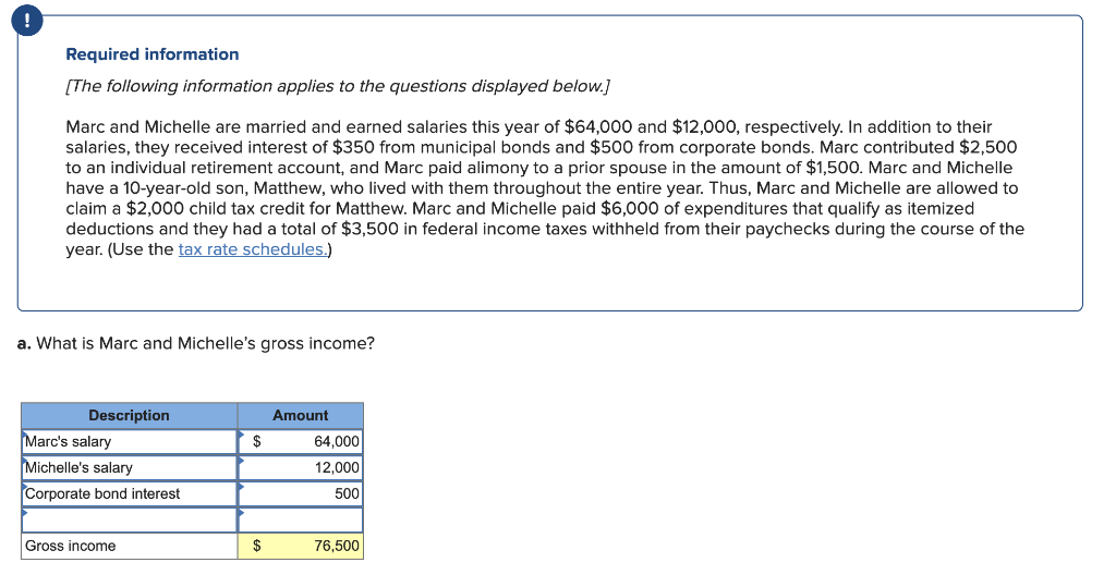 Please show how to compute c, d, and e Required information