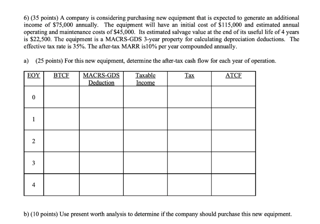 Expert solve tis for me please? 6) (35 points) A company is