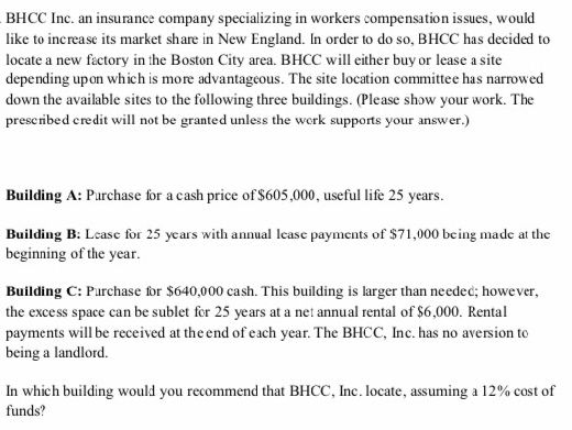  BHCC Inc. an insurance company specializing in workers compensation issues, would