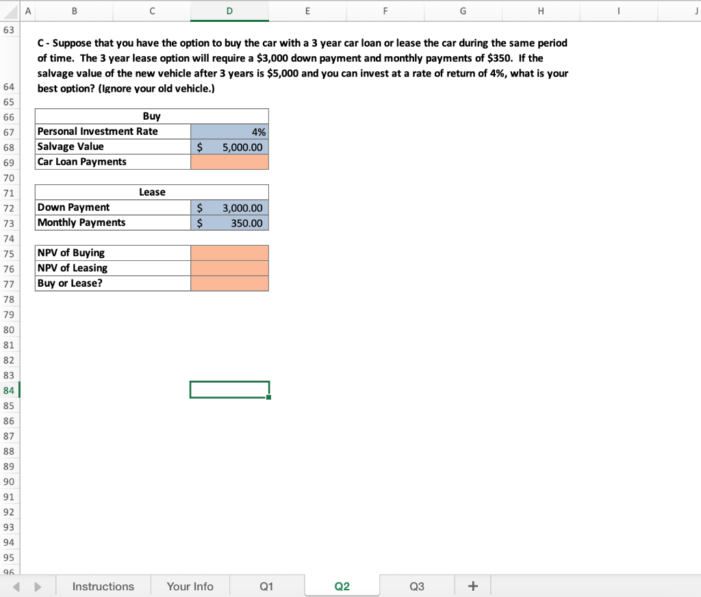PLEASE answer using the appropriate functions and formulas on excel ALSO the