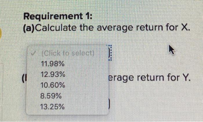 average returns. These are the average returns covered in the course lecture.